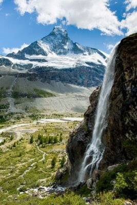 Фотообои водопад в горной местности