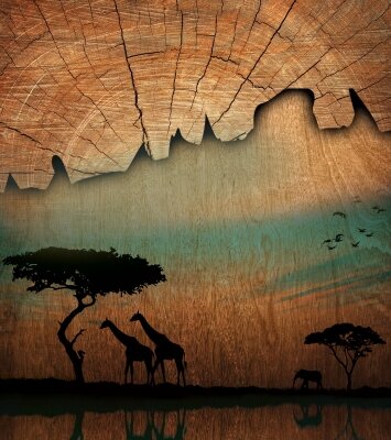 Африка жирафы слон