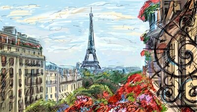 Фотообои пейзаж Парижа